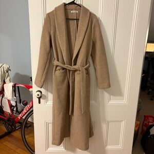 Reformation Long Coat in Camel